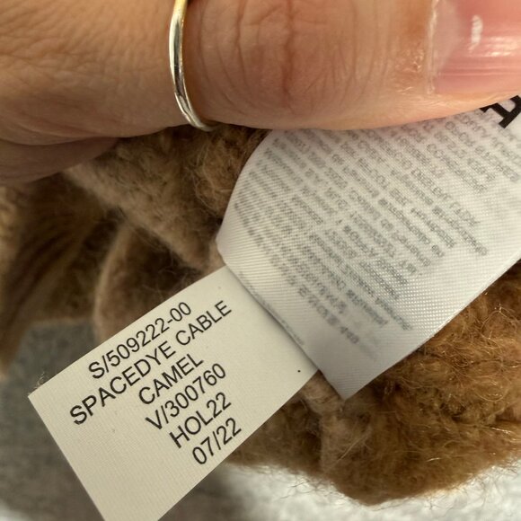 Banana Republic Alpaca Blend Space Dye Camel Brown Cable Knit Sweater L - Picture 8 of 10